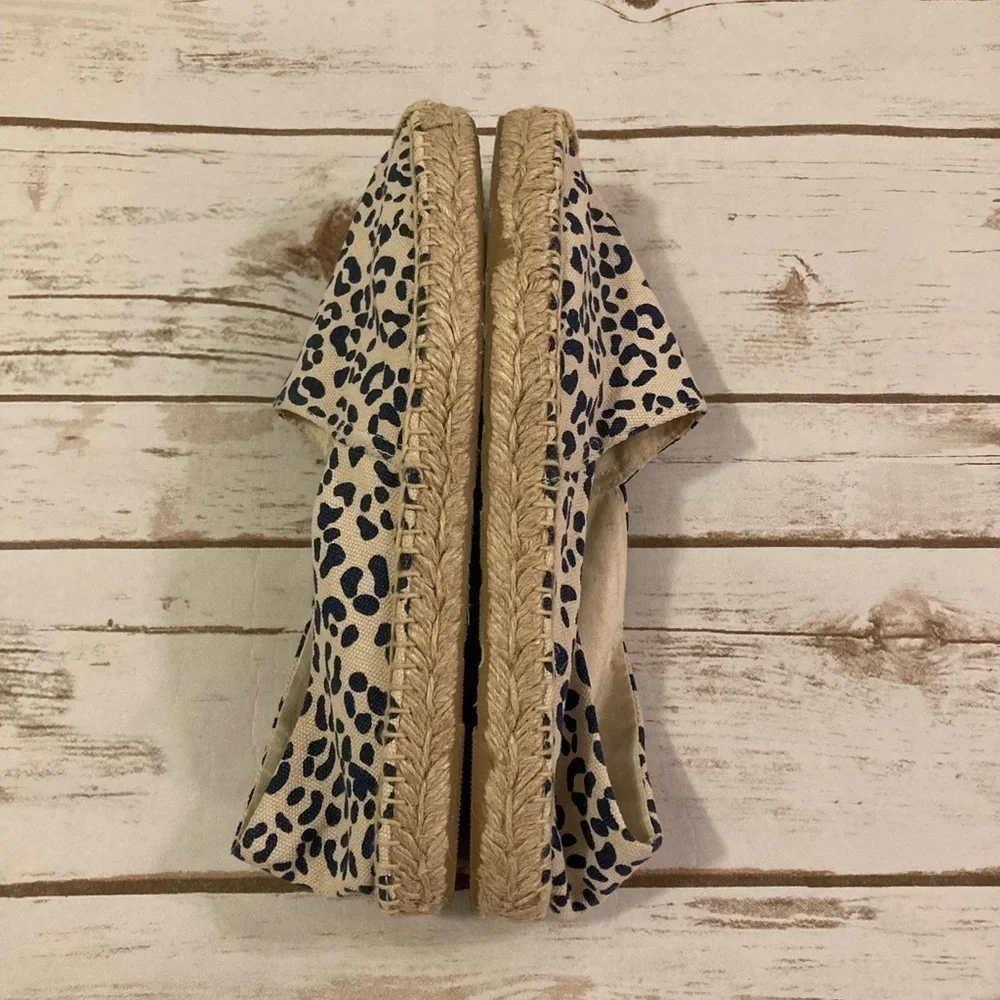 Sam Edelman Canvas Verona Leopard Print Fabric Espadrille Size 8